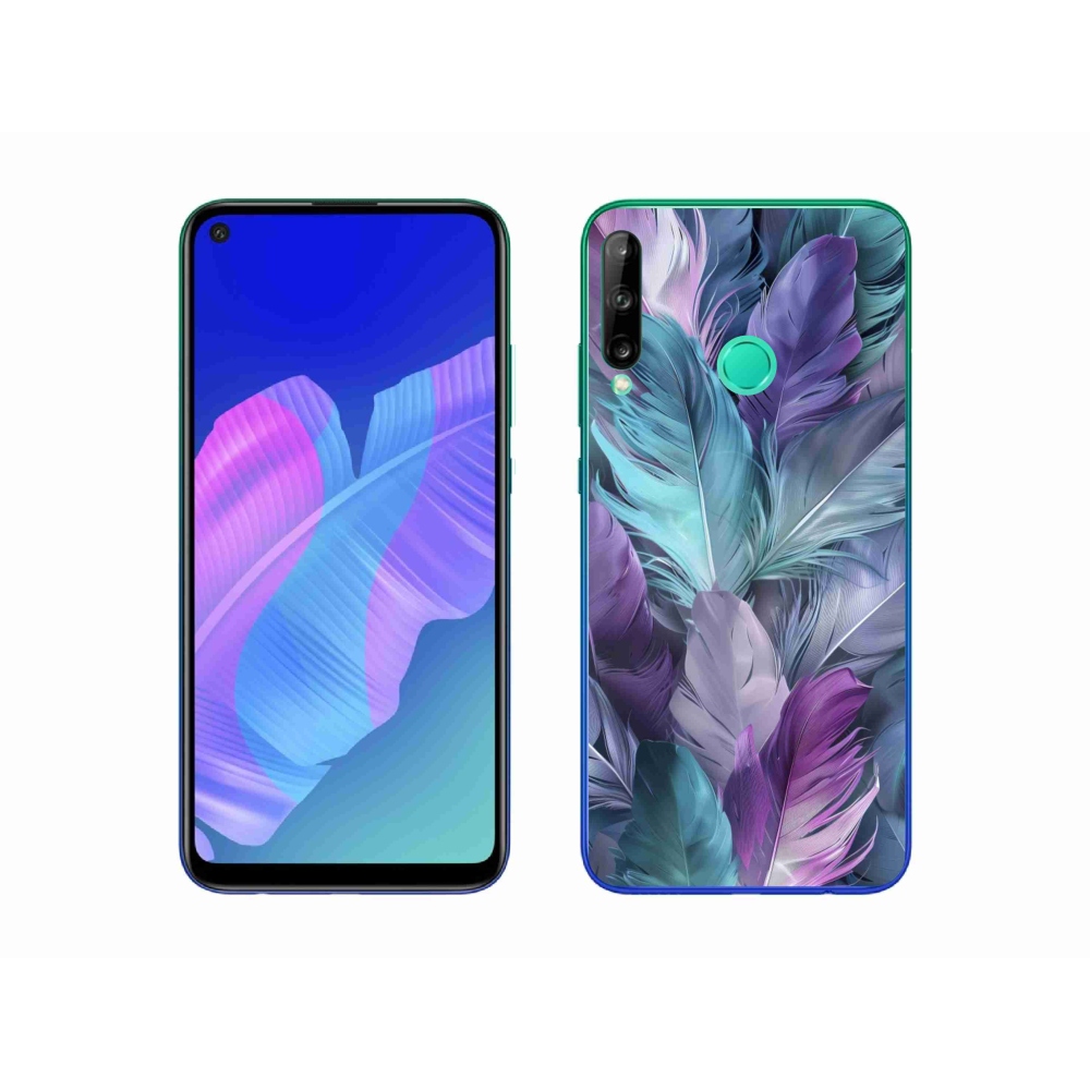 Gelový kryt mmCase na Huawei P40 Lite E - barevné peří 2