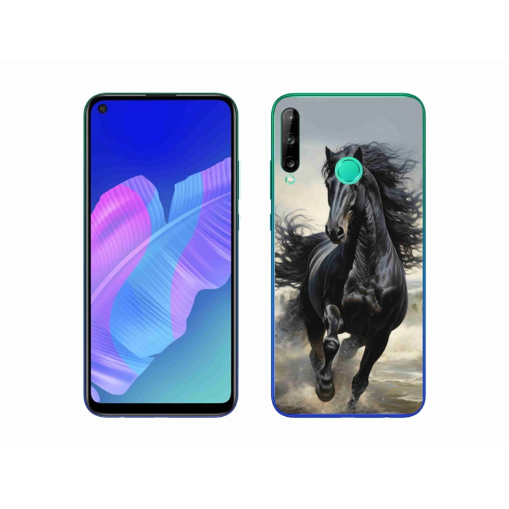 Gelový kryt mmCase na Huawei P40 Lite E - běžící černý kůň