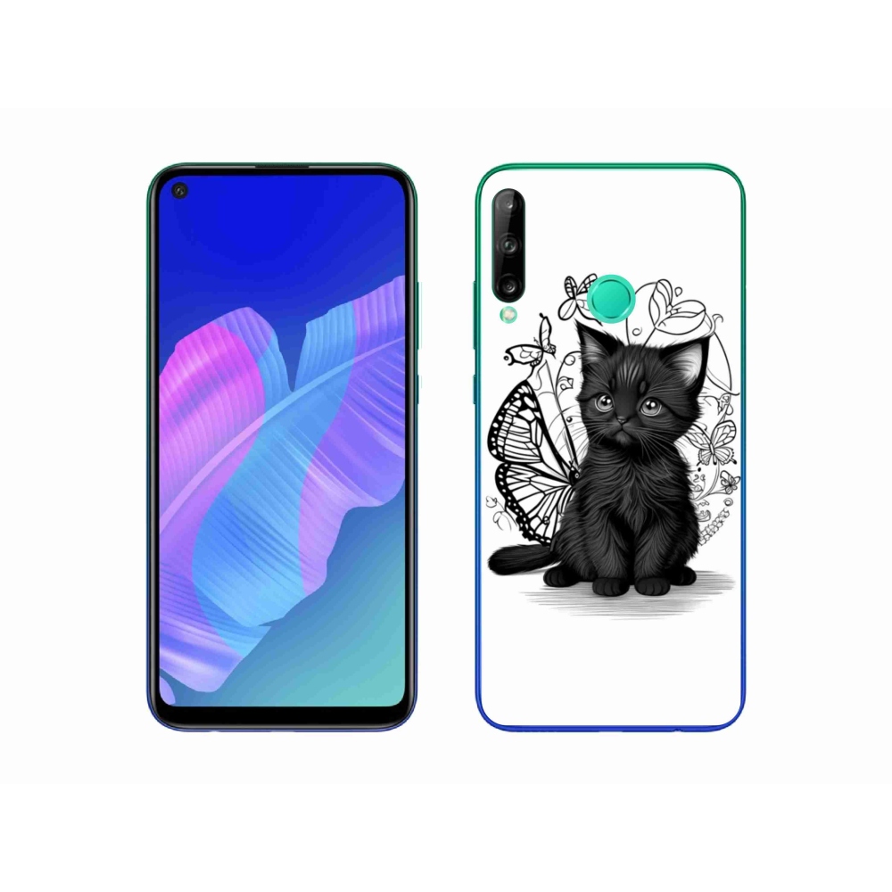 Gelový kryt mmCase na Huawei P40 Lite E - černé kotě