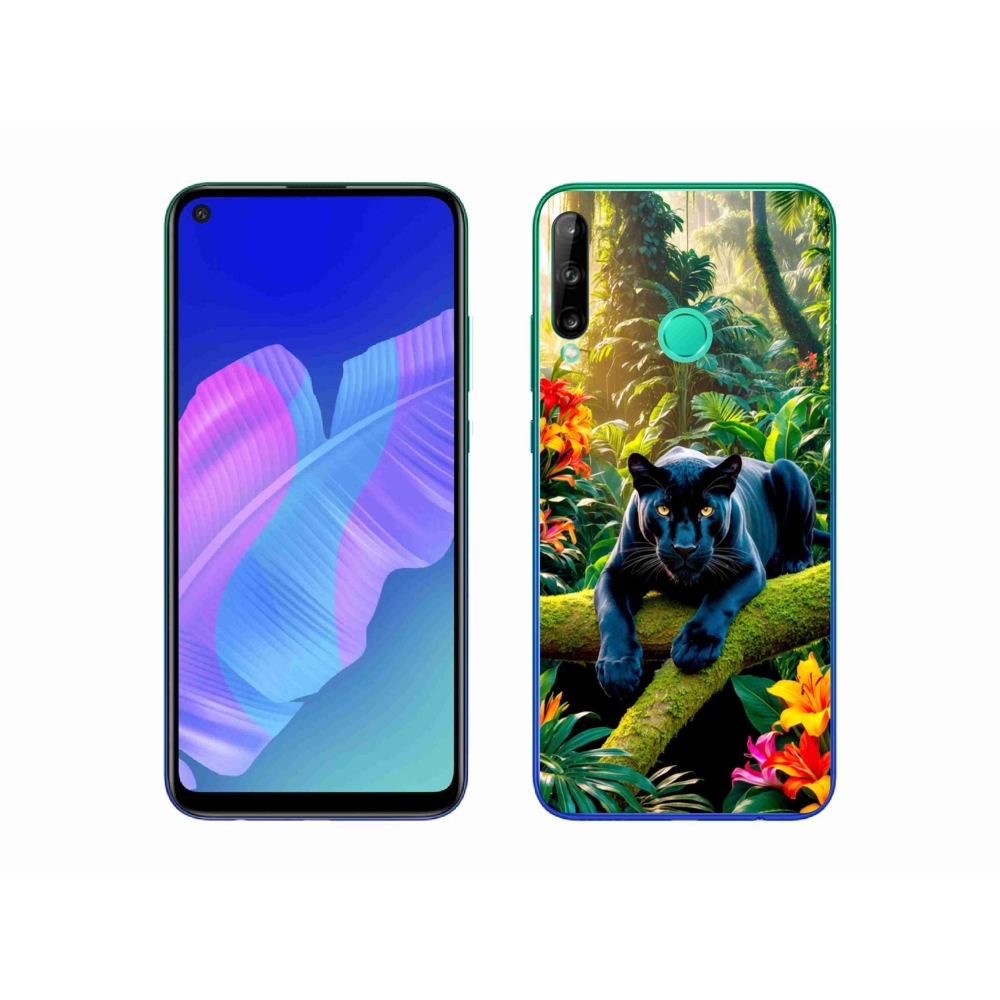 Gelový kryt mmCase na Huawei P40 Lite E - černý panter v džungli