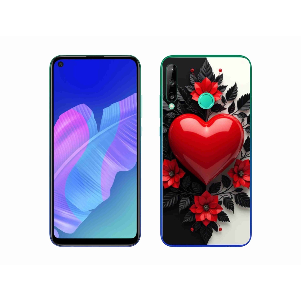 Gelový kryt mmCase na Huawei P40 Lite E - červené srdce