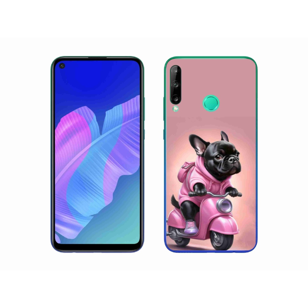 Gelový kryt mmCase na Huawei P40 Lite E - francouzský buldoček na skútru