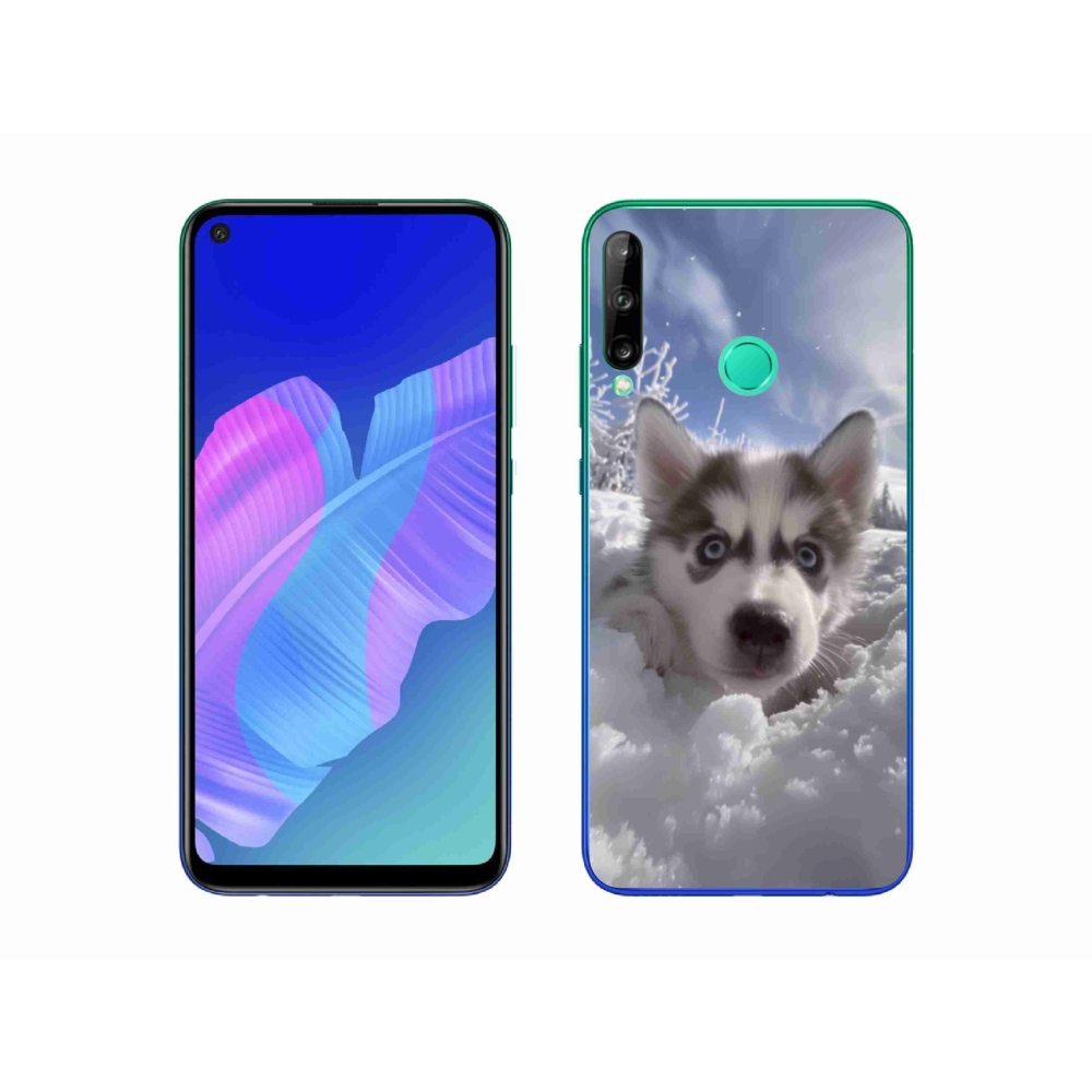 Gelový kryt mmCase na Huawei P40 Lite E - husky ve sněhu