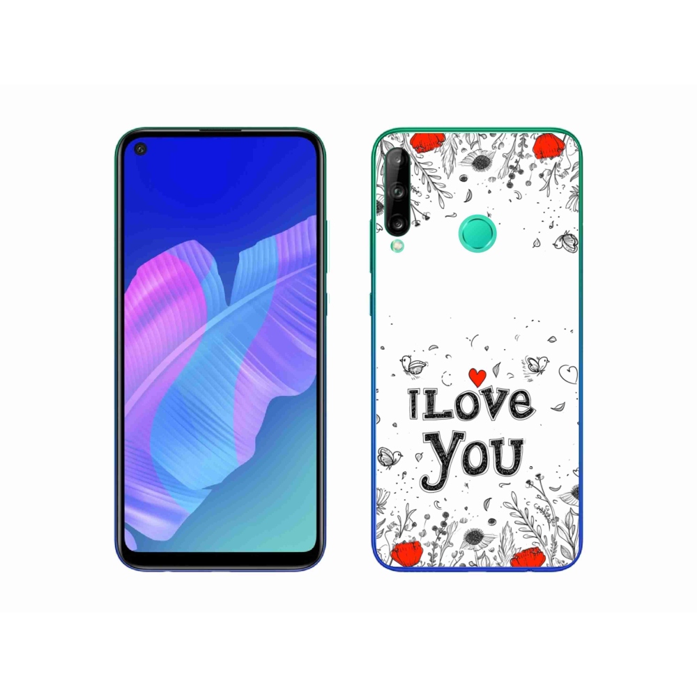 Gelový kryt mmCase na Huawei P40 Lite E - I love you bílé pozadí