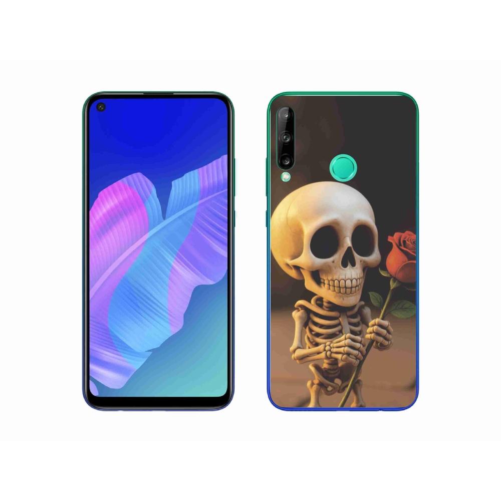 Gelový kryt mmCase na Huawei P40 Lite E - kostlivec s růží