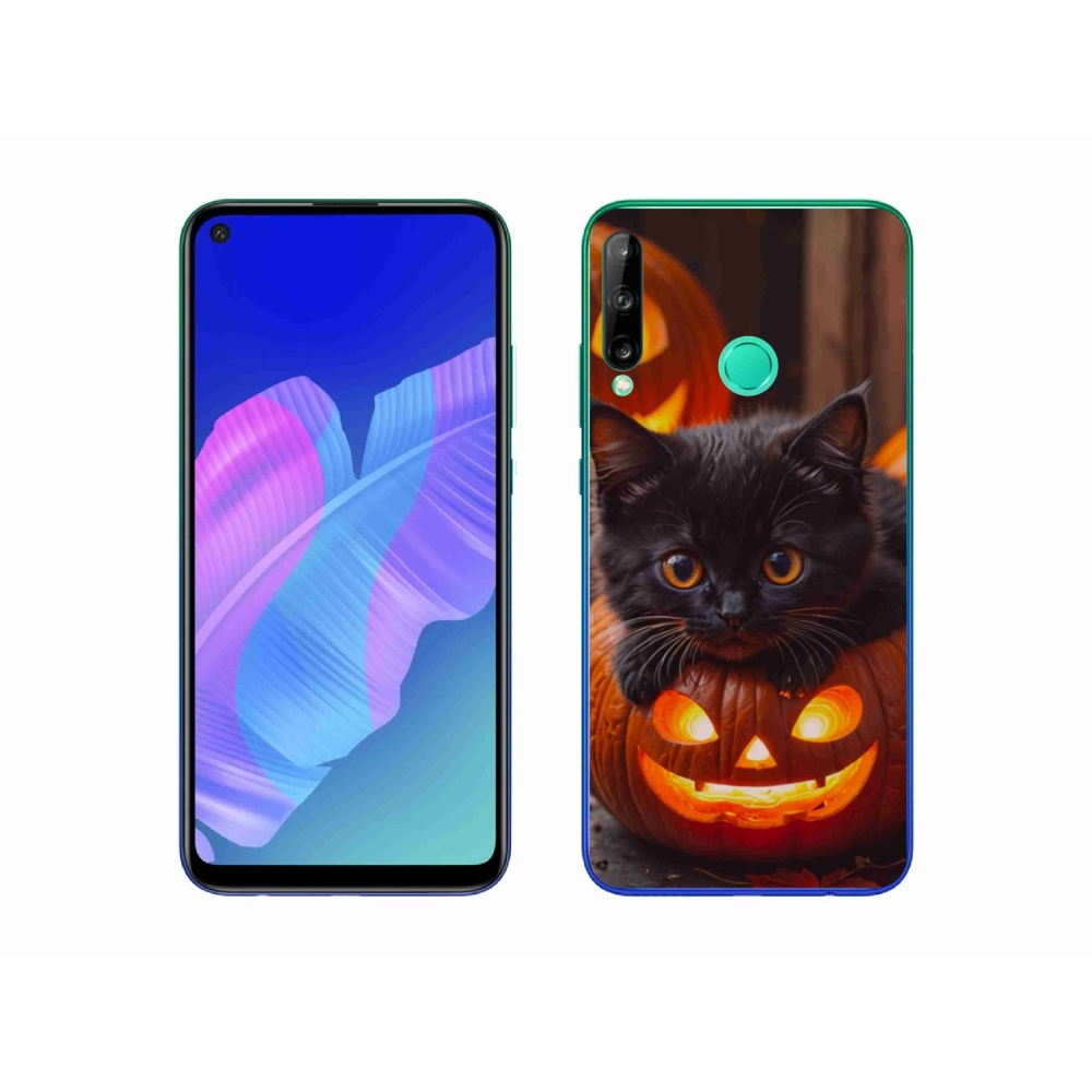 Gelový kryt mmCase na Huawei P40 Lite E - kotě a dýně