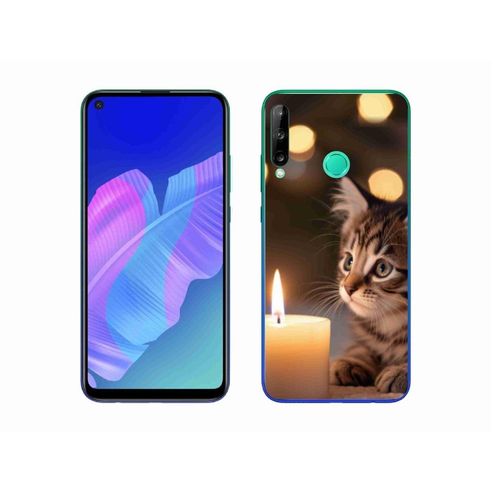 Gelový kryt mmCase na Huawei P40 Lite E - kotě a svíčka