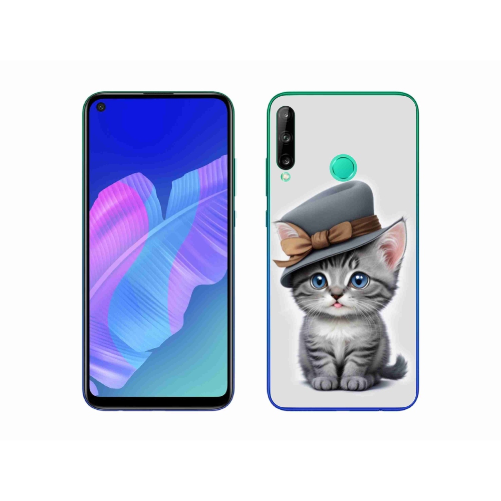 Gelový kryt mmCase na Huawei P40 Lite E - kotě s kloboukem