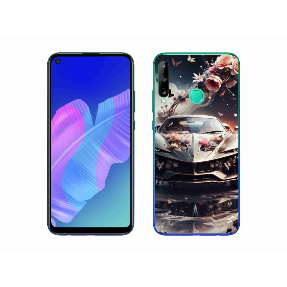 Gelový kryt mmCase na Huawei P40 Lite E - květinový sportovní vůz