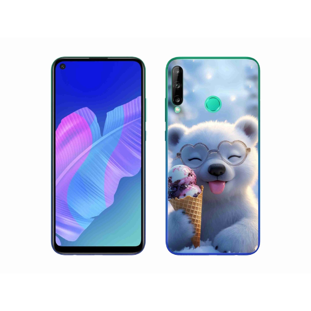 Gelový kryt mmCase na Huawei P40 Lite E - medvídek se zmrzlinou