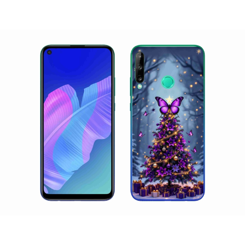 Gelový kryt mmCase na Huawei P40 Lite E - motýlí vánoční stromek