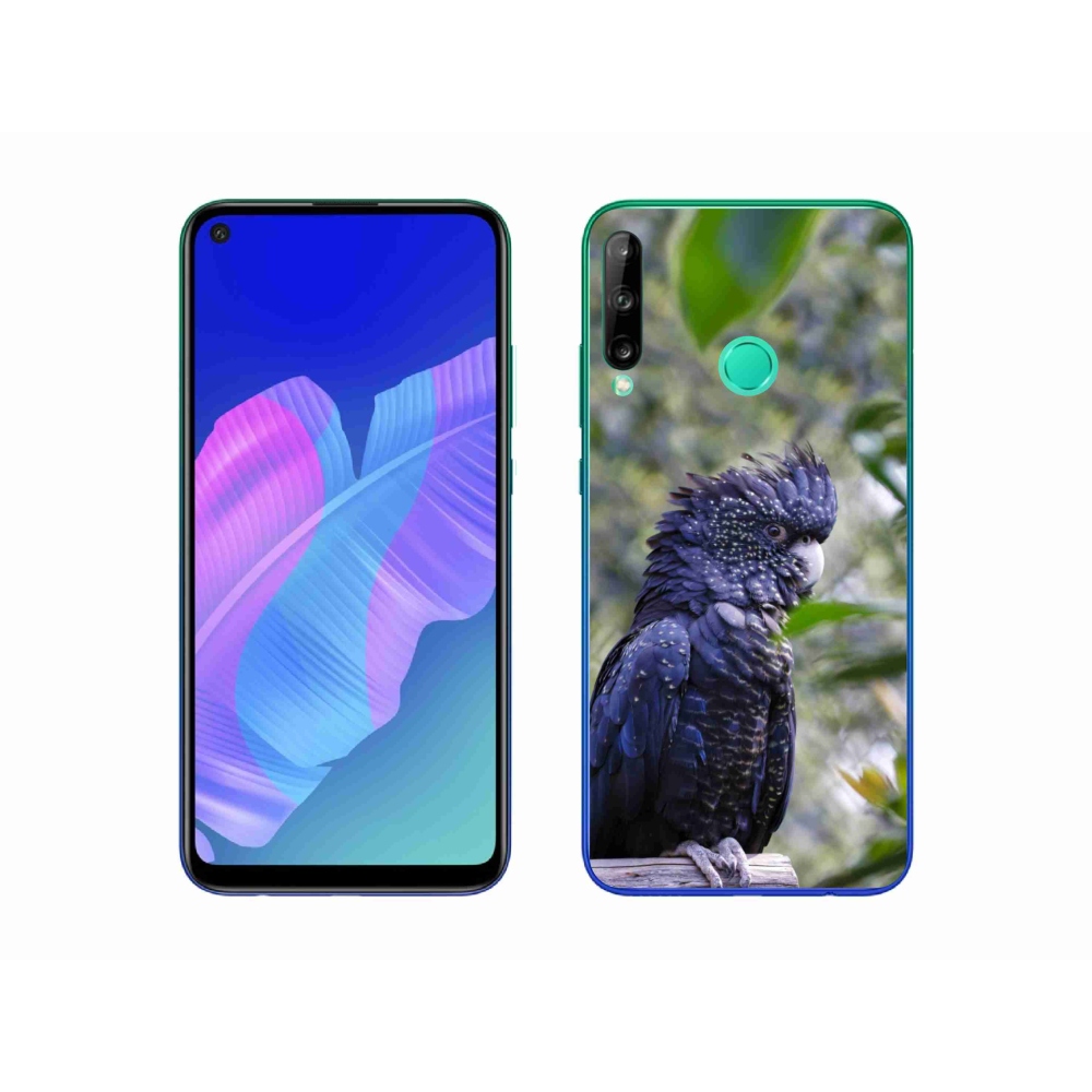 Gelový kryt mmCase na Huawei P40 Lite E - papoušek kakadu černý