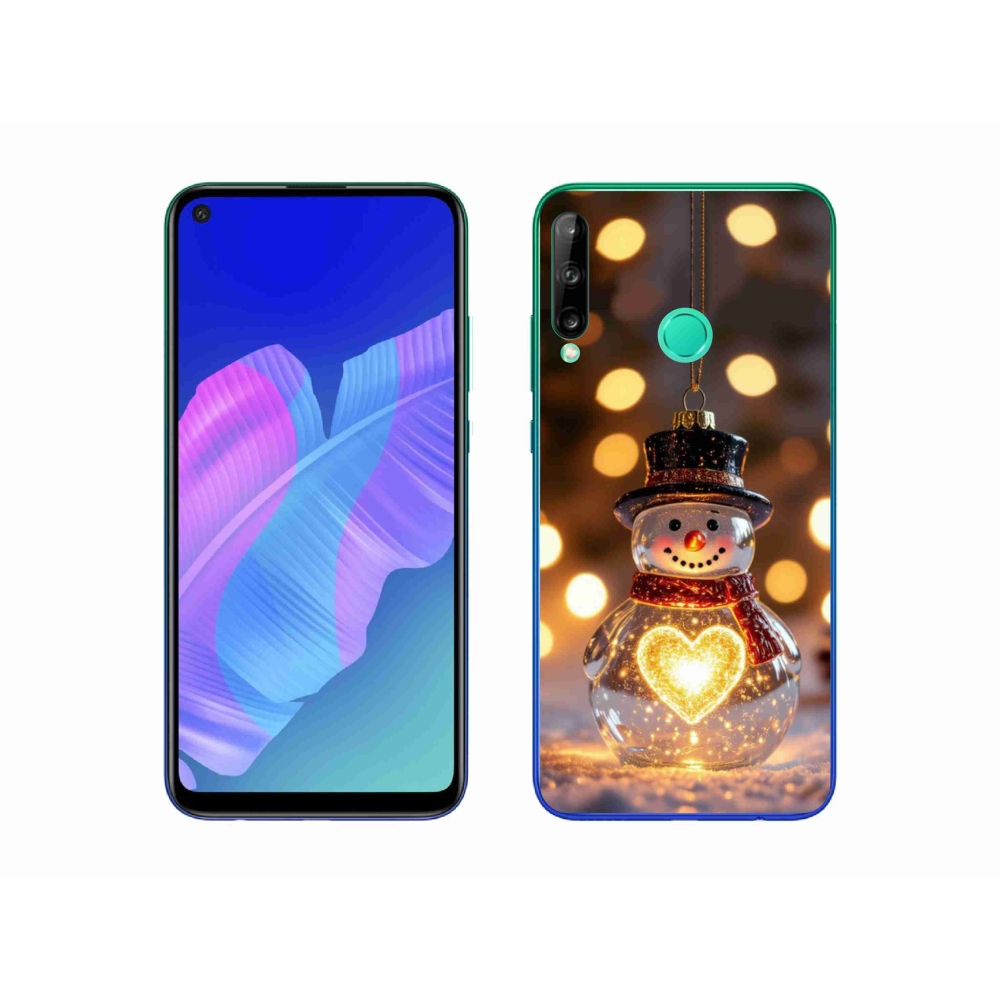 Gelový kryt mmCase na Huawei P40 Lite E - svítící vánoční sněhulák