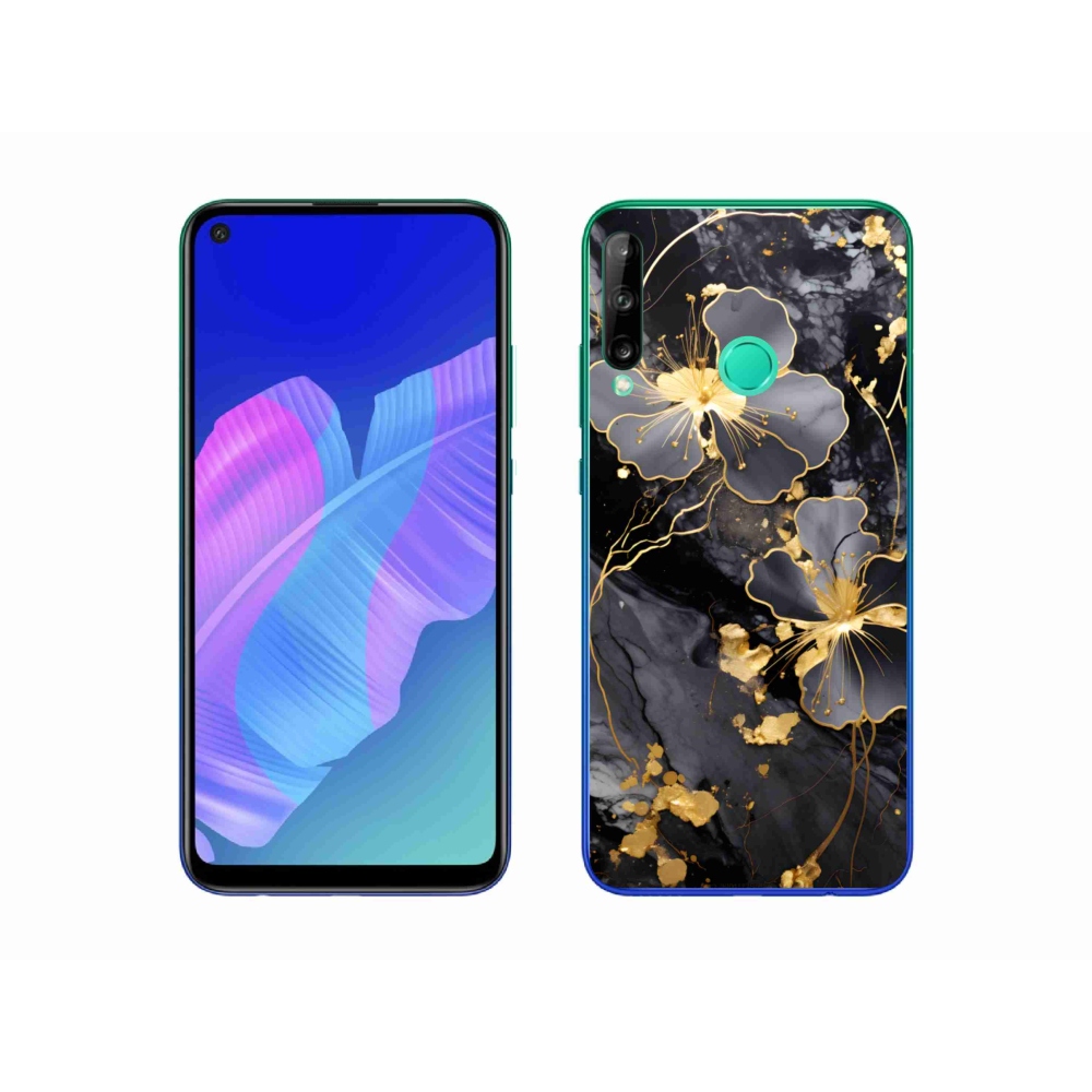 Gelový kryt mmCase na Huawei P40 Lite E - zlaté květy