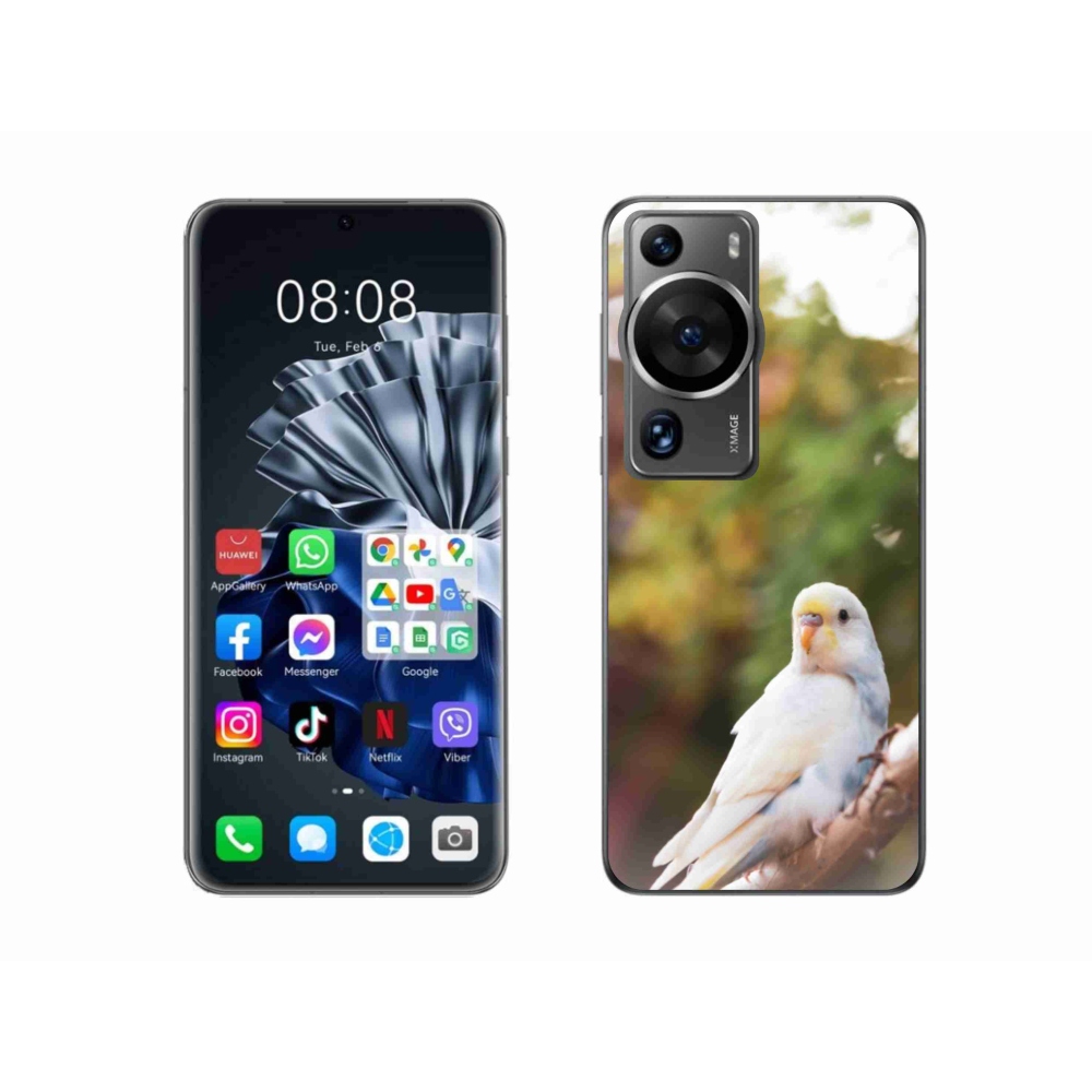Gelový kryt mmCase na Huawei P60 Pro - andulka bílá