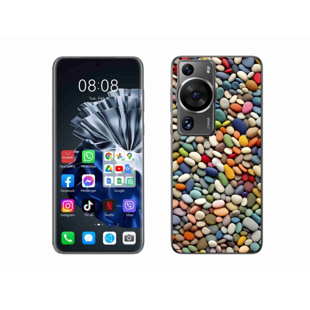 Gelový kryt mmCase na Huawei P60 Pro - barevné kamínky 2