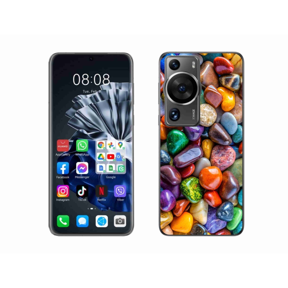 Gelový kryt mmCase na Huawei P60 Pro - barevné kamínky