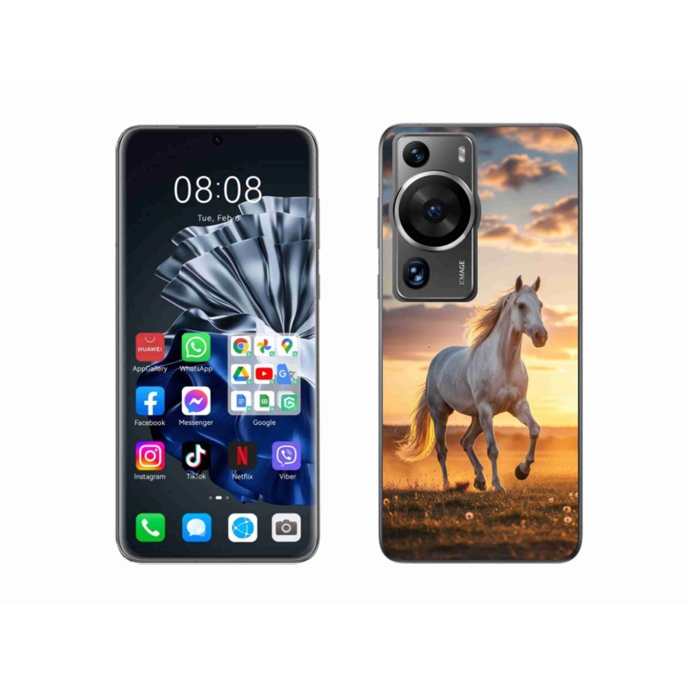 Gelový kryt mmCase na Huawei P60 Pro - běžící bílý kůň 2