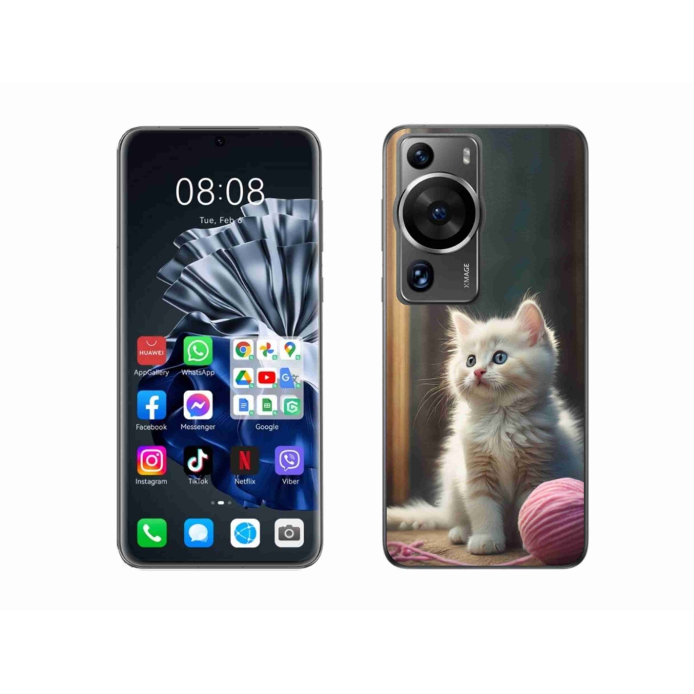 Gelový kryt mmCase na Huawei P60 Pro - bílé kotě 2