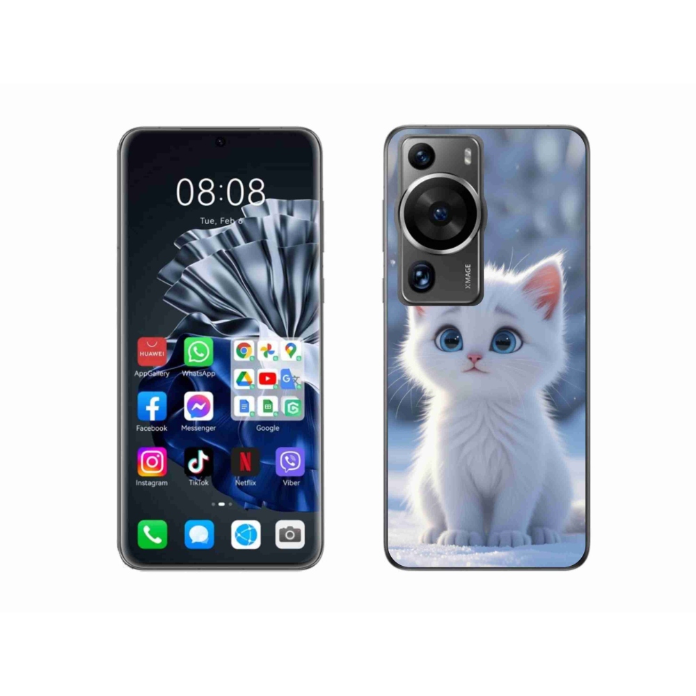 Gelový kryt mmCase na Huawei P60 Pro - bílé kotě 3