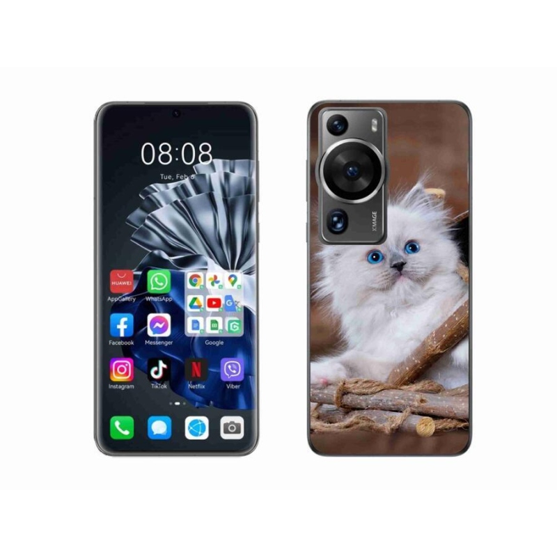 Gelový kryt mmCase na Huawei P60 Pro - bílé kotě