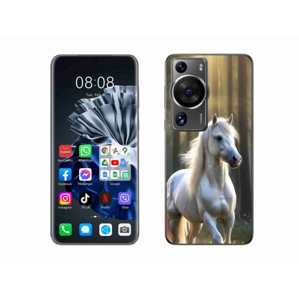 Gelový kryt mmCase na Huawei P60 Pro - bílý kůň 3