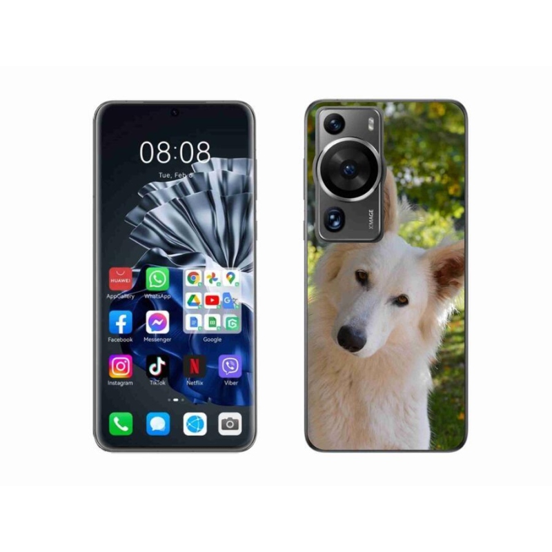 Gelový kryt mmCase na Huawei P60 Pro - bílý švýcarský ovčák 1