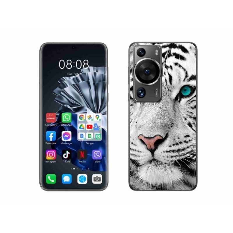 Gelový kryt mmCase na Huawei P60 Pro - bílý tygr