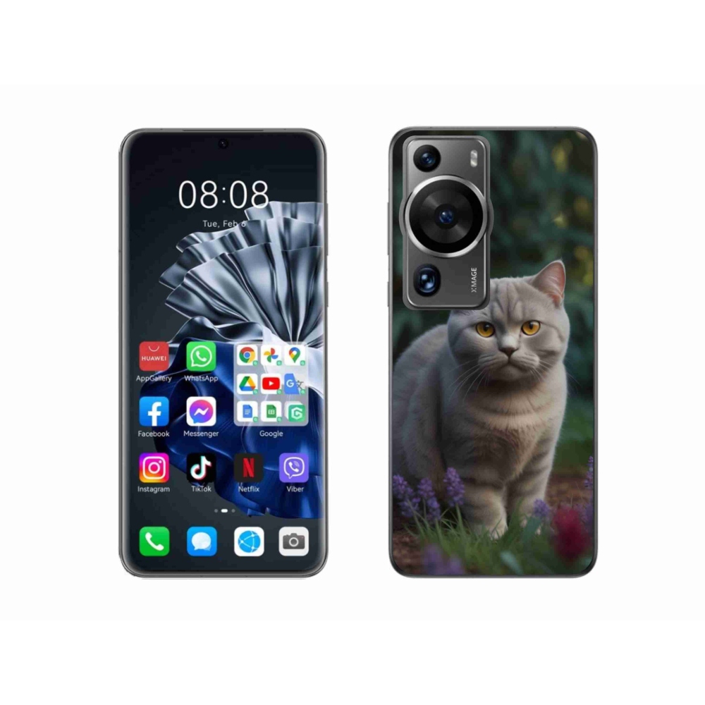 Gelový kryt mmCase na Huawei P60 Pro - britská kočka