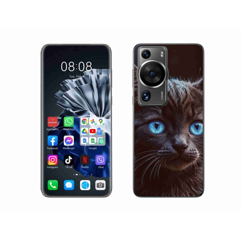 Gelový kryt mmCase na Huawei P60 Pro - černé kotě 2