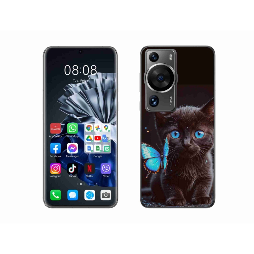 Gelový kryt mmCase na Huawei P60 Pro - černé kotě 3