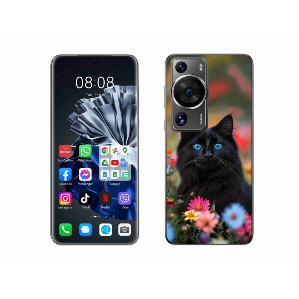 Gelový kryt mmCase na Huawei P60 Pro - černé kotě 4