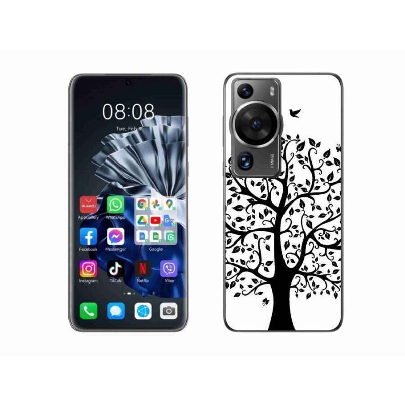 Gelový kryt mmCase na Huawei P60 Pro - černobílý strom