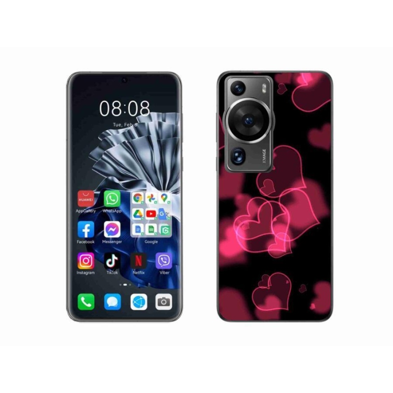 Gelový kryt mmCase na Huawei P60 Pro - červená srdíčka