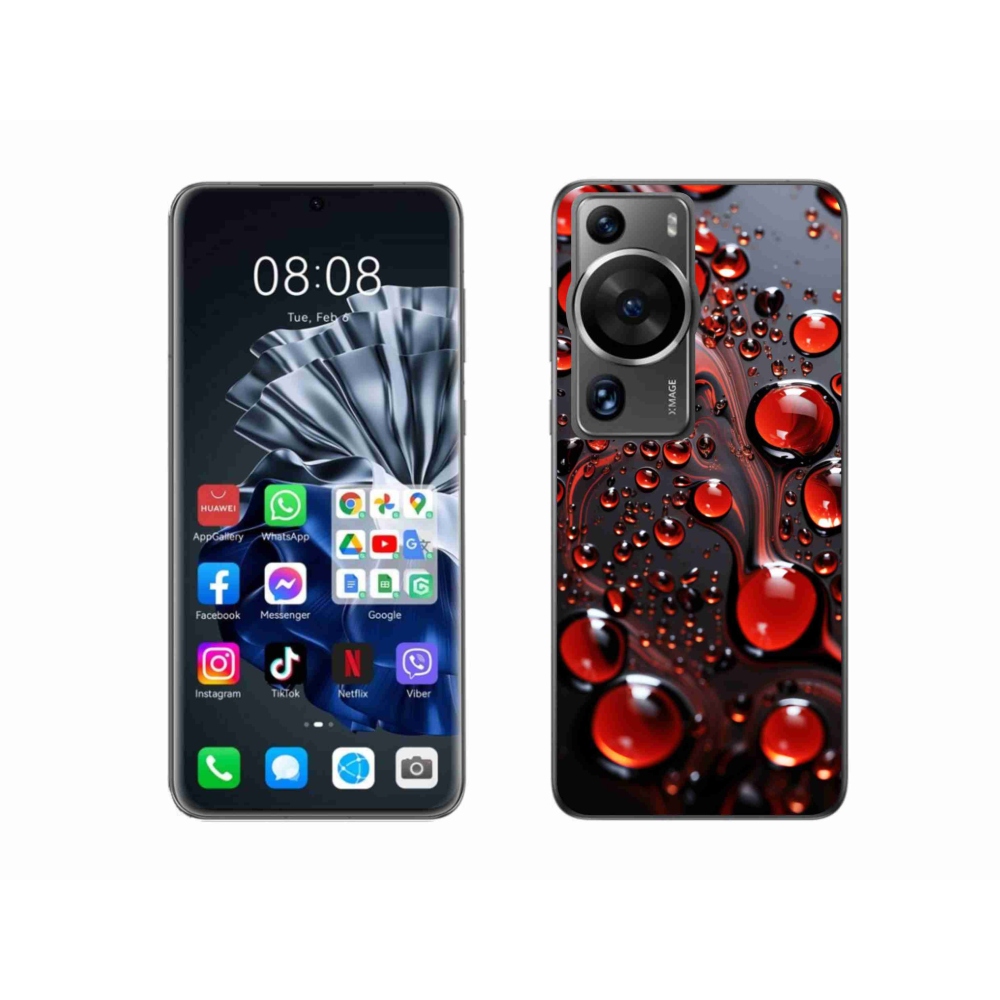 Gelový kryt mmCase na Huawei P60 Pro - červené kapky 2