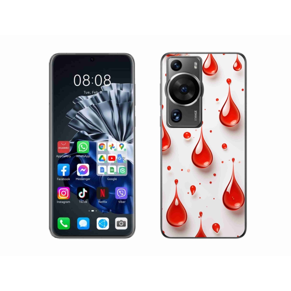 Gelový kryt mmCase na Huawei P60 Pro - červené kapky