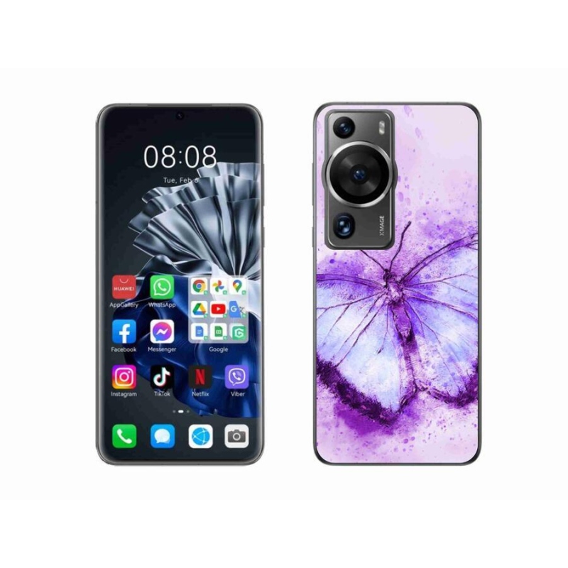 Gelový kryt mmCase na Huawei P60 Pro - fialový motýl
