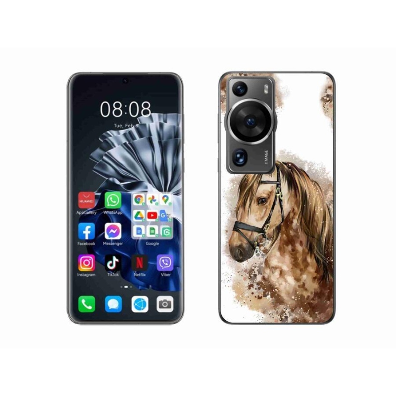 Gelový kryt mmCase na Huawei P60 Pro - hnědý kreslený kůň