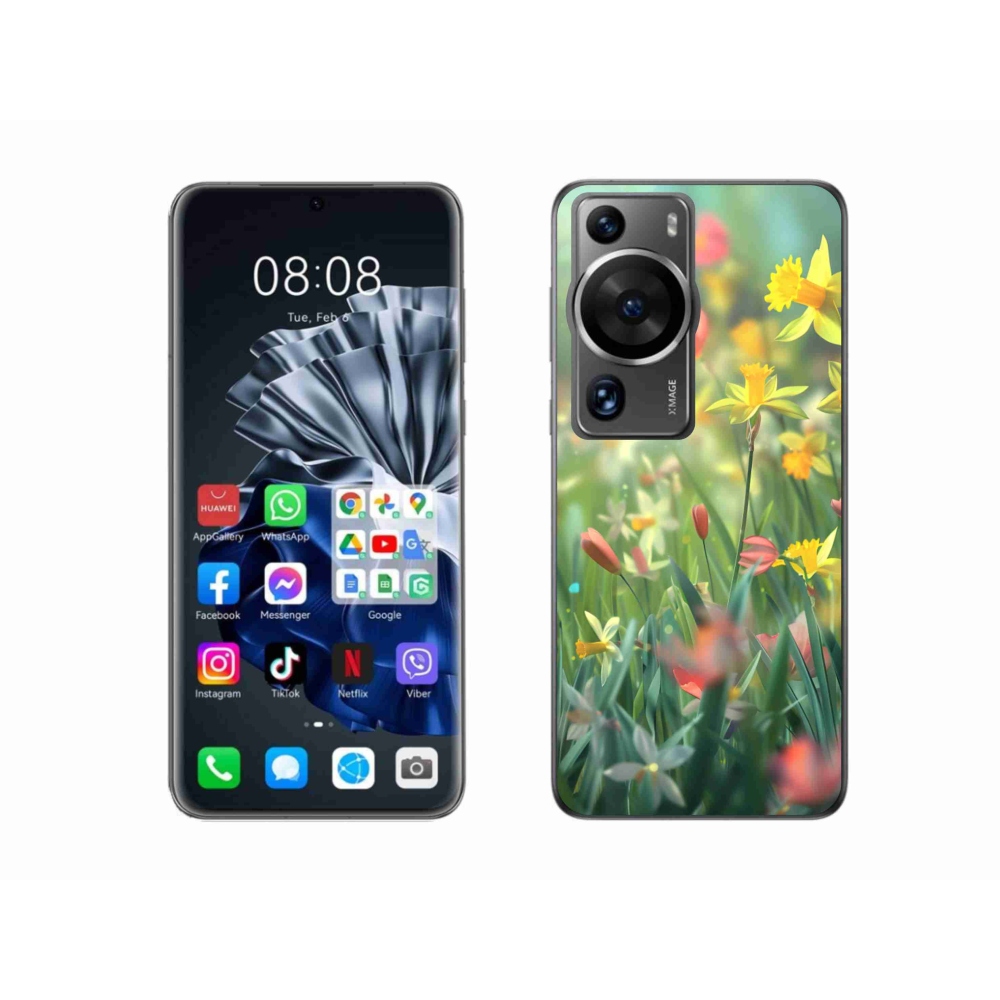 Gelový kryt mmCase na Huawei P60 Pro - jarní květy