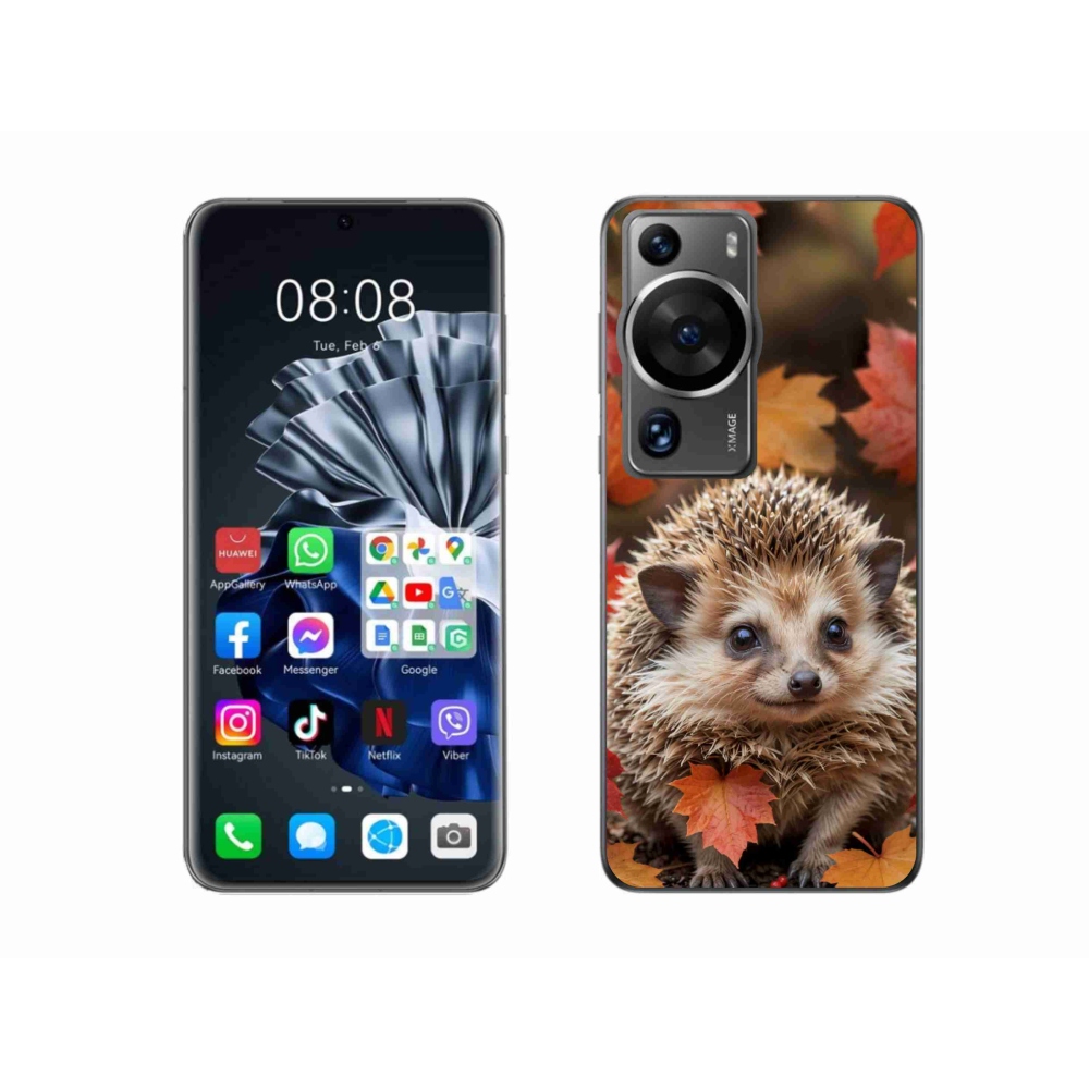 Gelový kryt mmCase na Huawei P60 Pro - ježek v listí