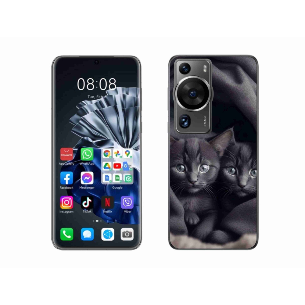 Gelový kryt mmCase na Huawei P60 Pro - kočičí duo
