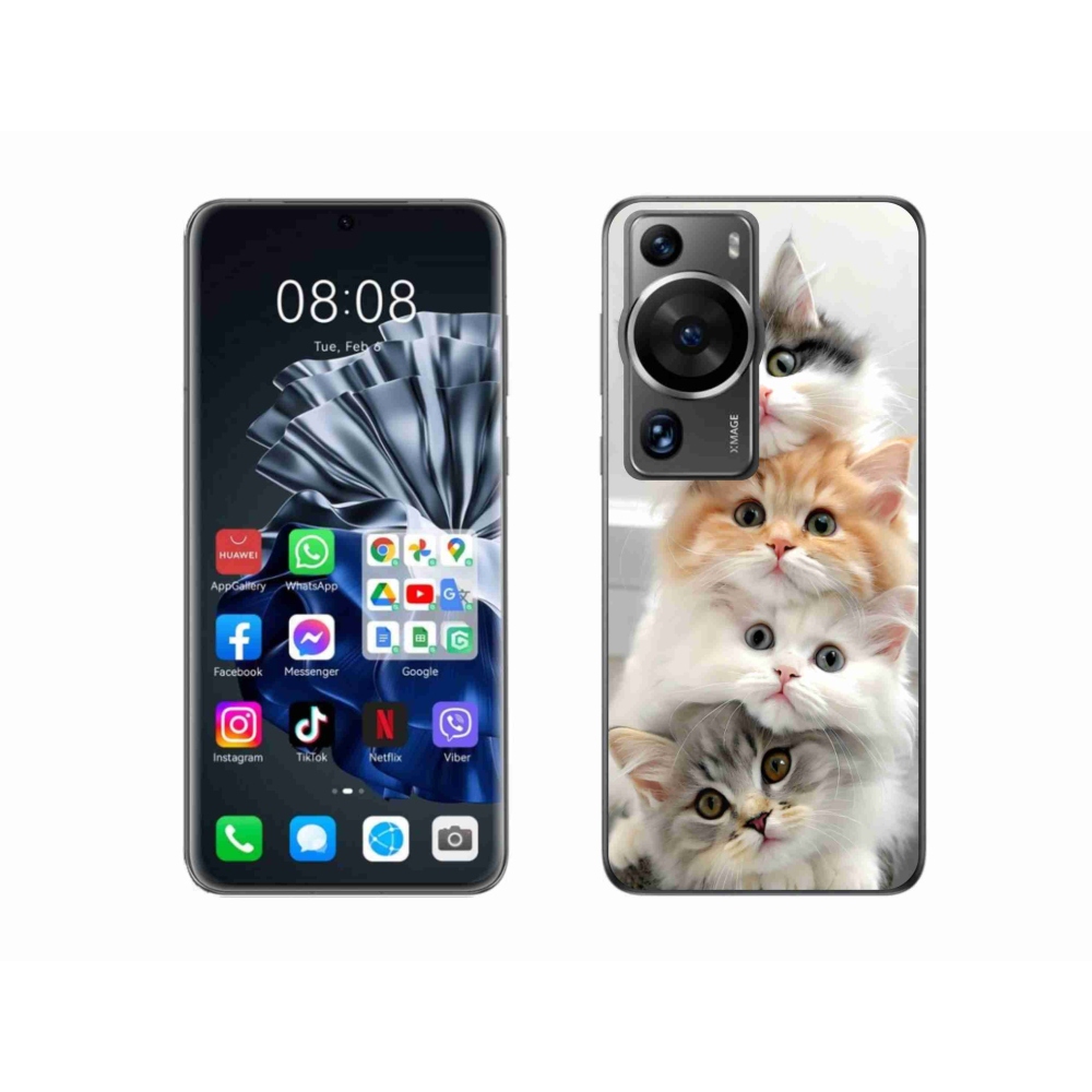 Gelový kryt mmCase na Huawei P60 Pro - kočičí parta