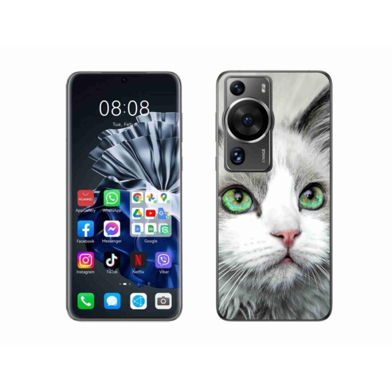 Gelový kryt mmCase na Huawei P60 Pro - kočičí pohled