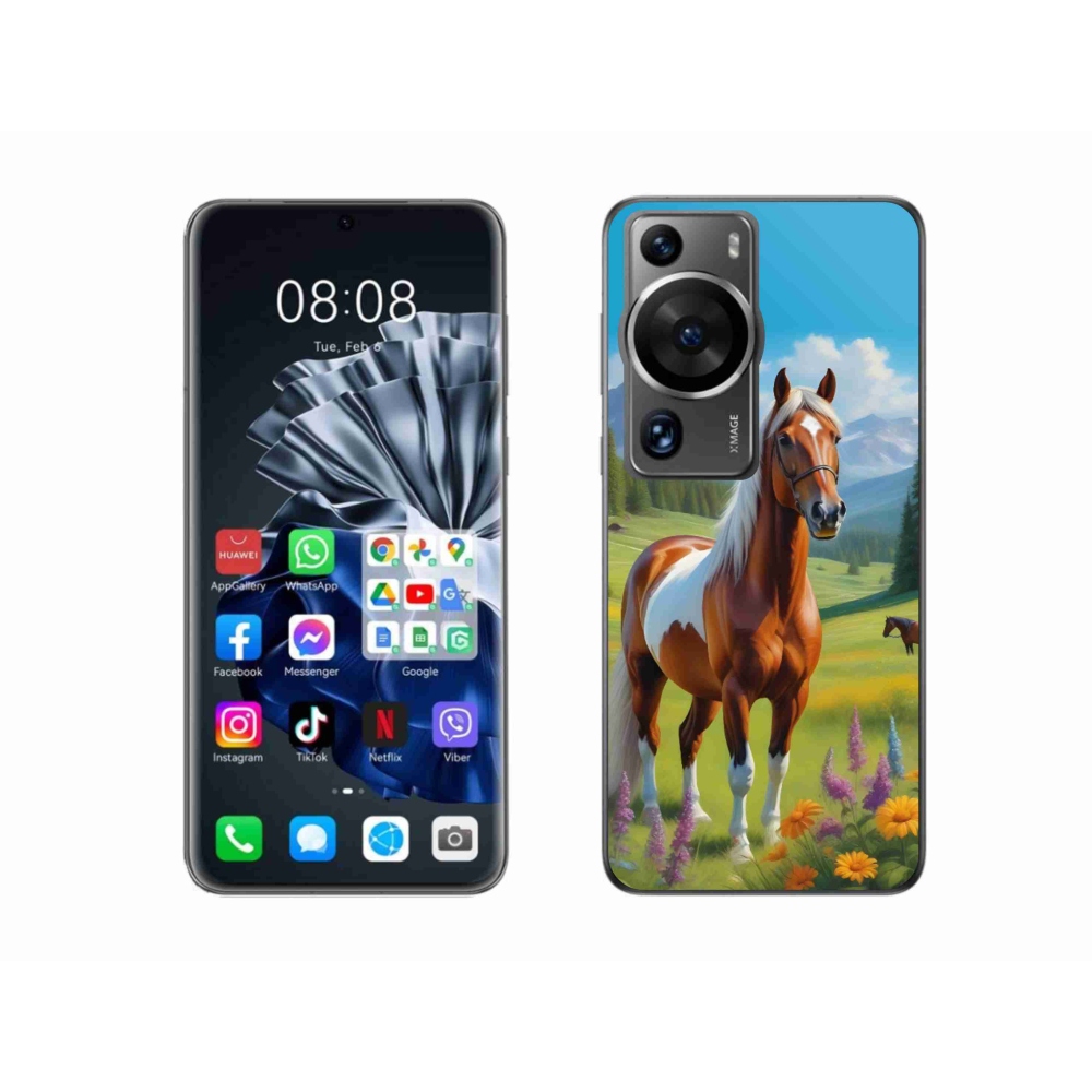 Gelový kryt mmCase na Huawei P60 Pro - kůň na louce