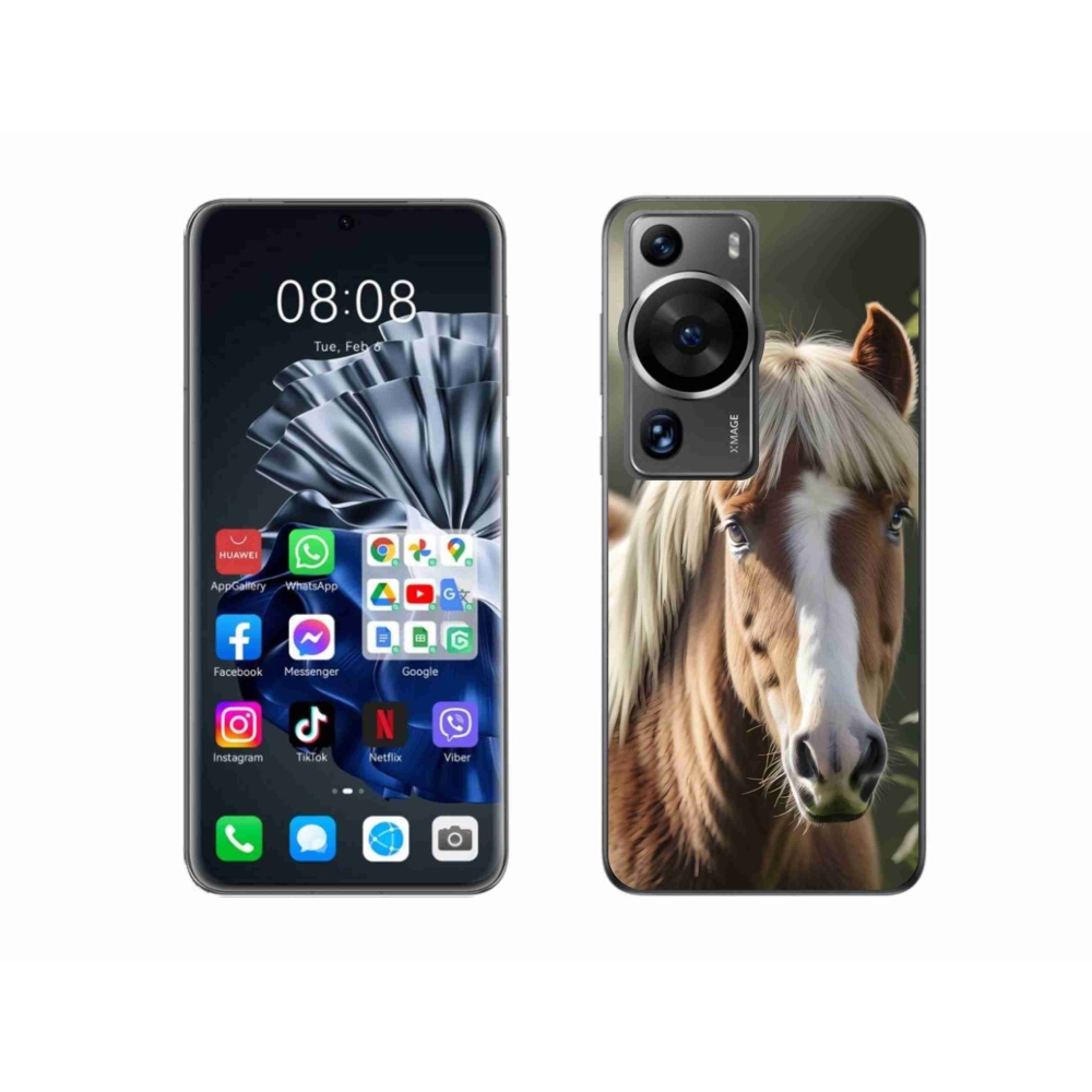 Gelový kryt mmCase na Huawei P60 Pro - kůň se světlou hřívou