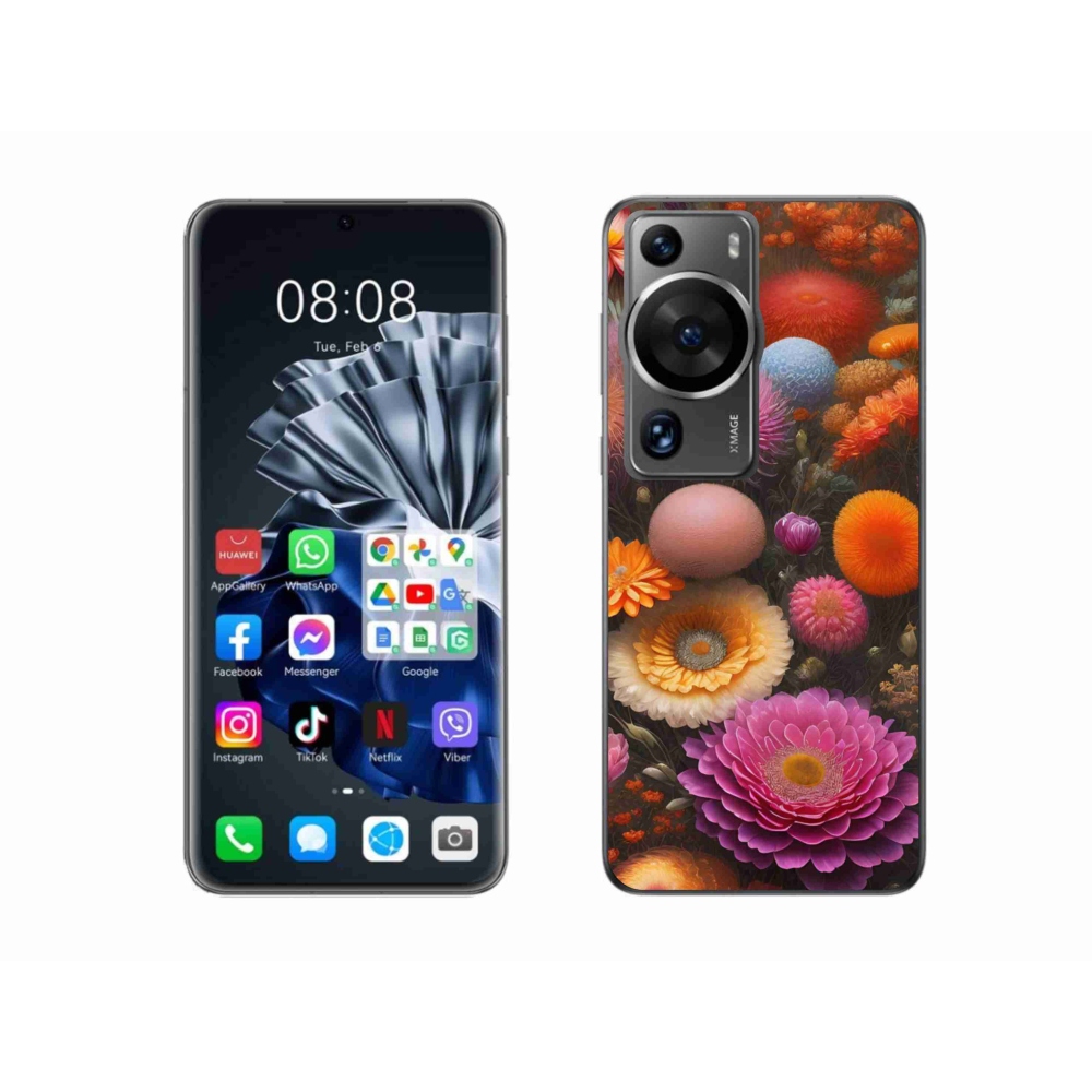 Gelový kryt mmCase na Huawei P60 Pro - květinová kompozice