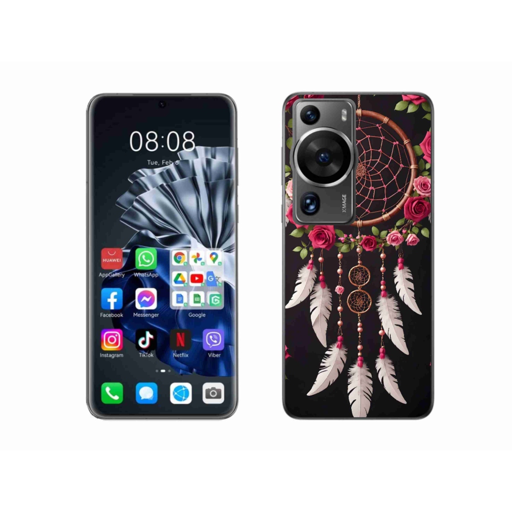 Gelový kryt mmCase na Huawei P60 Pro - lapač snů s růžemi