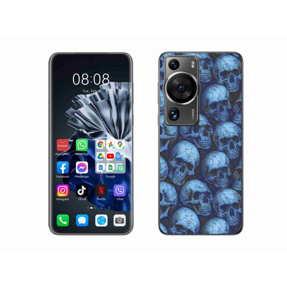 Gelový kryt mmCase na Huawei P60 Pro - lebky