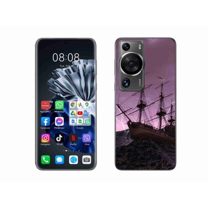Gelový kryt mmCase na Huawei P60 Pro - loď v bouři