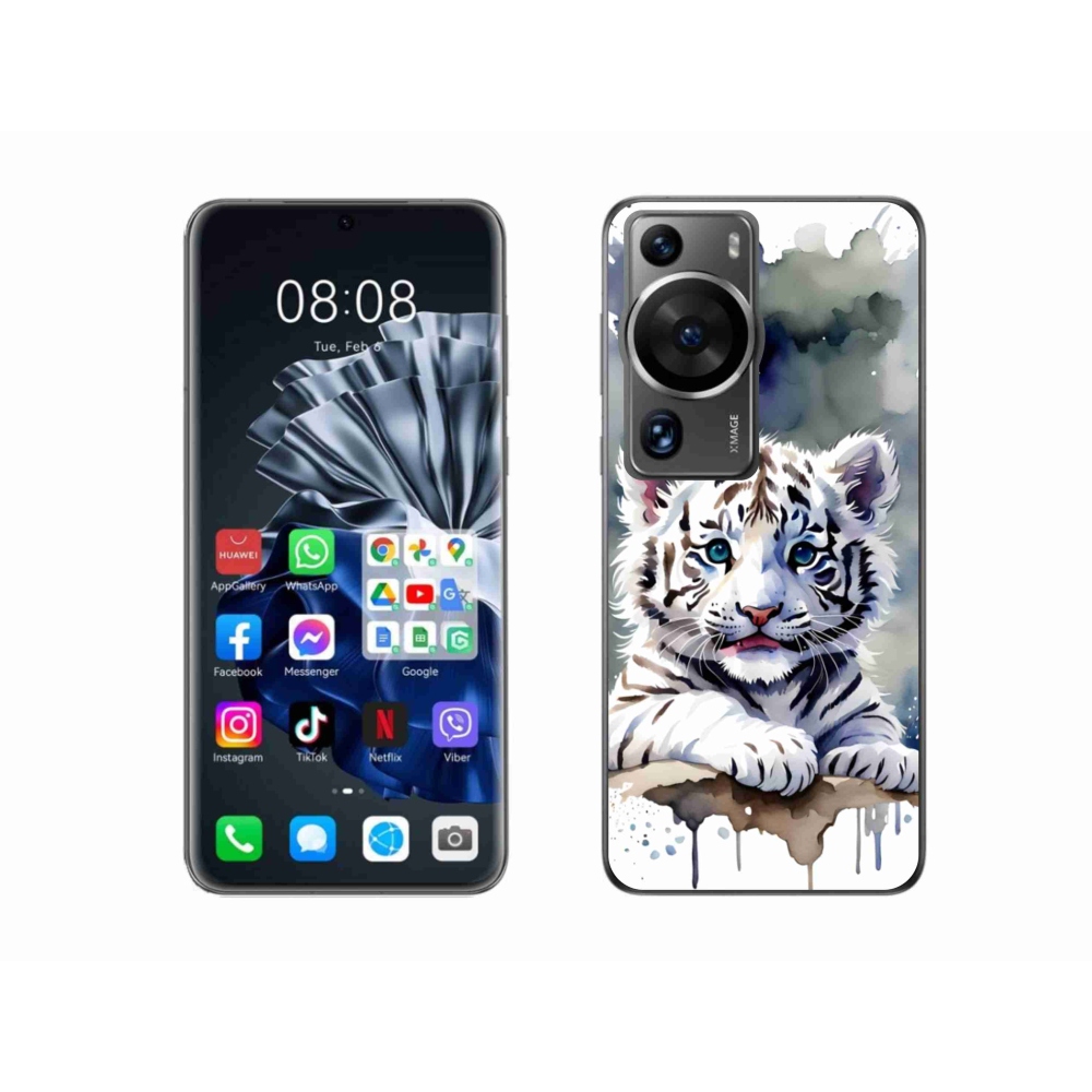 Gelový kryt mmCase na Huawei P60 Pro - mládě bílého tygra